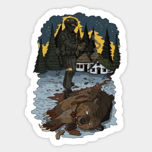 Ukrainian bear hunter. Sticker